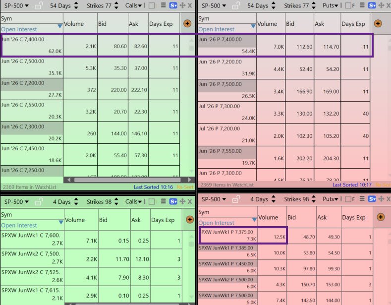S and p 500 Options